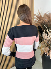 Adana Zip Top - Black/Pink