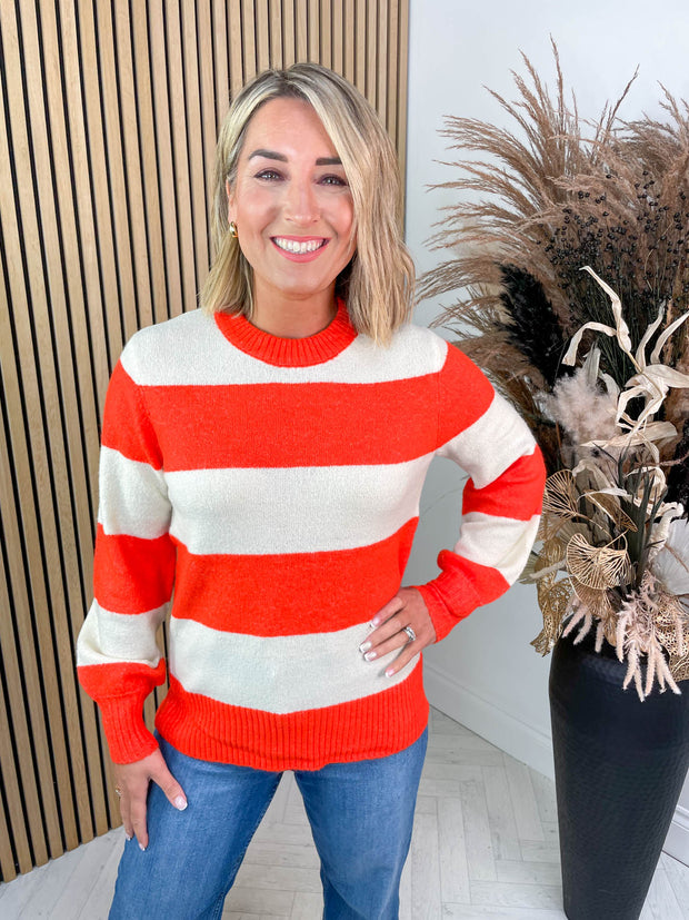 Meara Knit - Orange stripe