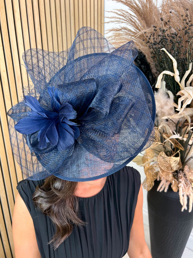 Flora Fascinator - Navy