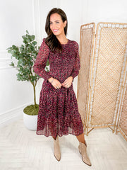 Lizzy Dress - Burgundy Floral