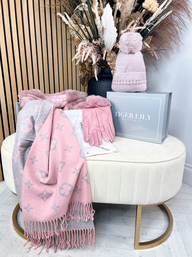 Pink Double Take Scarf and Gabrielle Gilet Gift Box