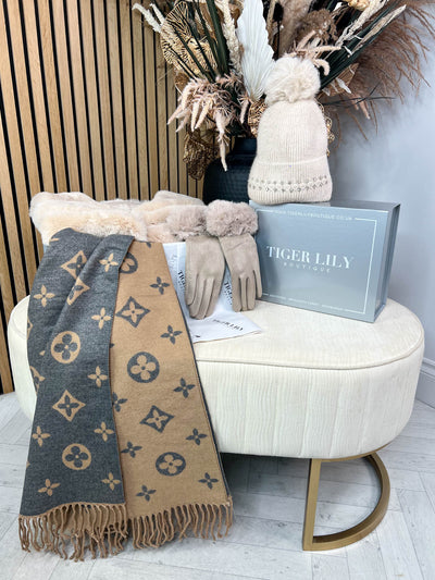 Beige Double Take Scarf and Gabrielle Gilet Gift Box