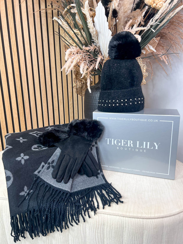 Black Double Take Scarf Gift Box