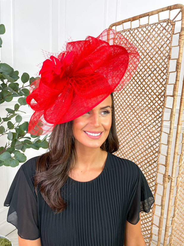 Flora Fascinator - Red