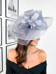 Flora Fascinator - Grey