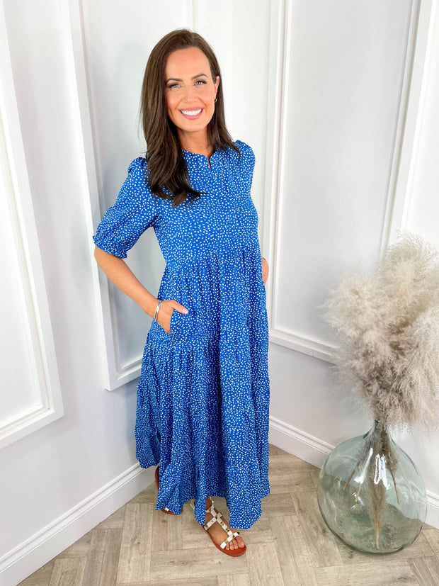 Blue spotty best sale dress zara