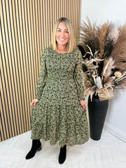 Lizzy Dress - Green Cheetah