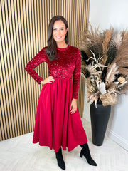 Naya Dress - Burgundy