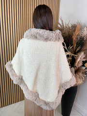 Kaitlyn Poncho - Beige Sparkle