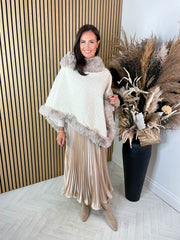 Kaitlyn Poncho - Beige Sparkle