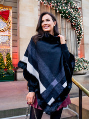 Kaitlyn Poncho - Black Check