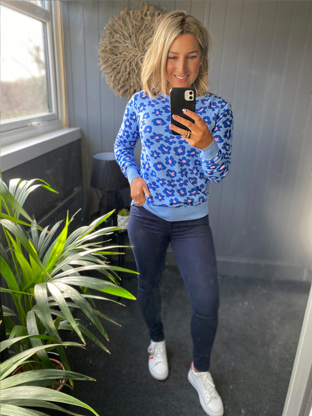 Callie Jumper - Blue Painted Floral By Sugarhill Brighton – Tiger